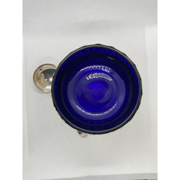 Vintage Celtic Quality Plate Cobalt Blue Glass Bowl Pedestal Candy Bowl England - Picture 6 of 8